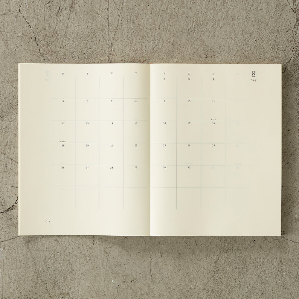 Midori 2024 MD Notebook Diary Thin - A4 Size