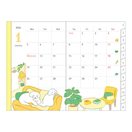 Midori 2026 Mini Pocket Diary - Dog