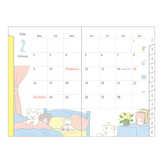 Midori 2026 Mini Pocket Diary - Dog