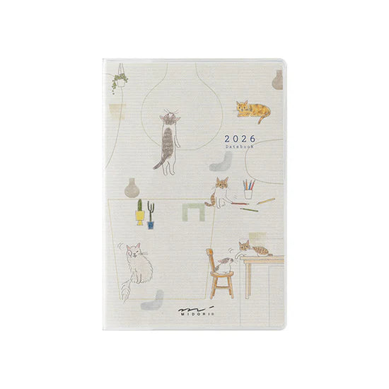 Midori 2026 Mini Pocket Diary - Cat