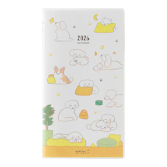 Midori 2026 Slim Pocket Diary - Dog