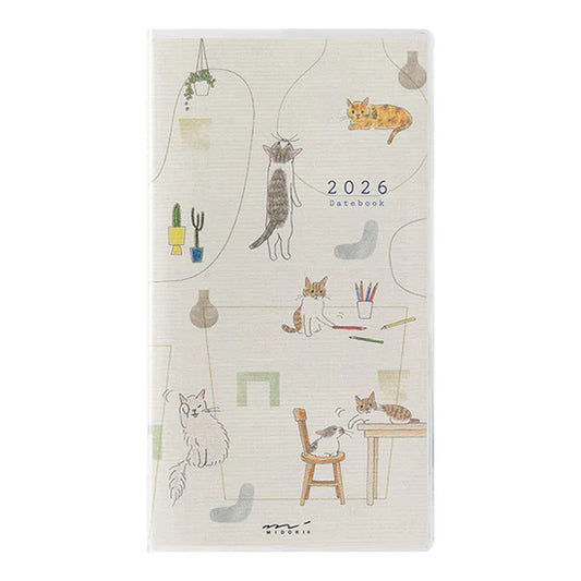 Midori 2026 Slim Pocket Diary - Cat
