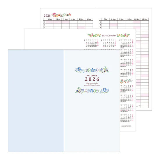 Midori 2026 Slim Pocket Diary - Country Time Flower