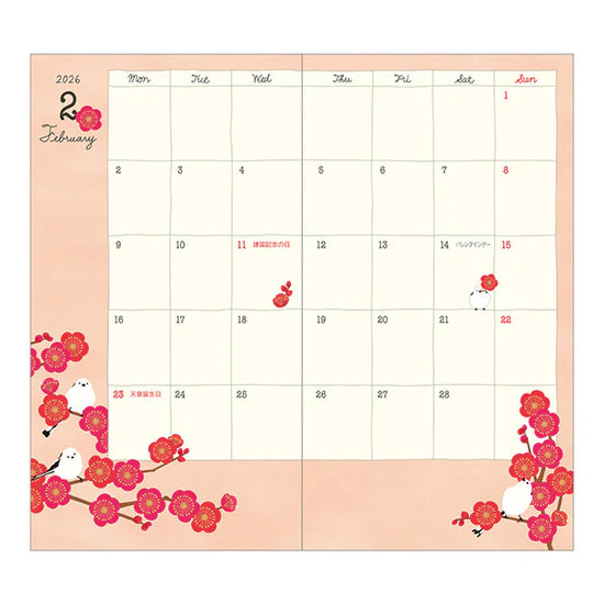 Midori 2026 Slim Pocket Diary - Bird