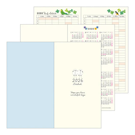Midori 2026 Slim Pocket Diary - Bird