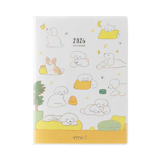Midori 2026 A6 Pocket Diary - Dog