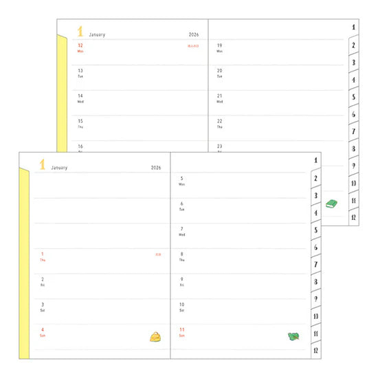 Midori 2026 A6 Pocket Diary - Dog