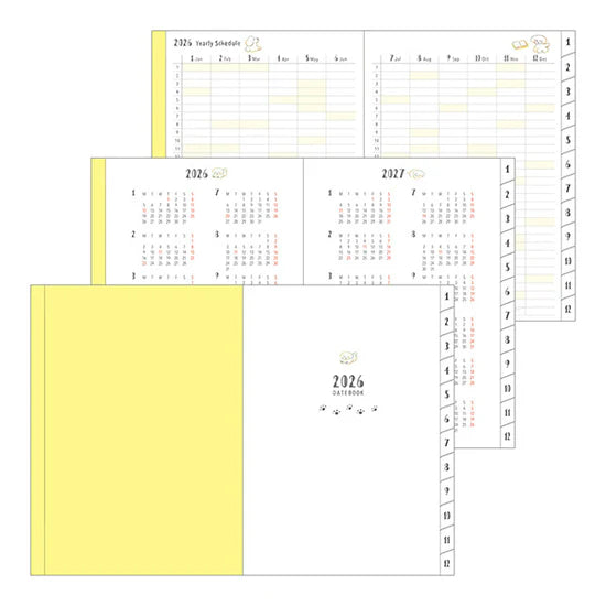 Midori 2026 A6 Pocket Diary - Dog