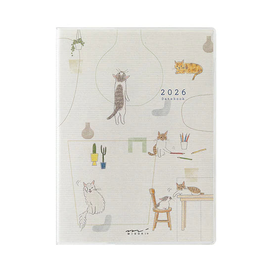 Midori 2026 A6 Pocket Diary - Cat