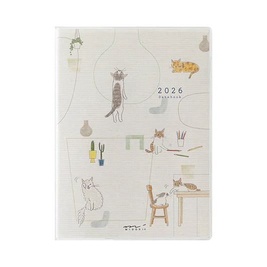 Midori 2026 A6 Pocket Diary - Cat