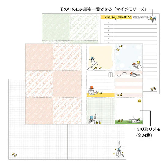 Midori 2026 A6 Monthly Pocket Diary - Ojisan