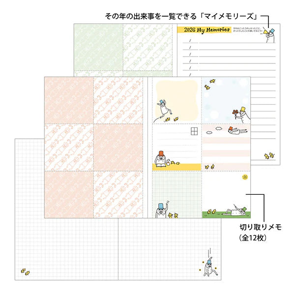 Midori 2026 A6 Weekly Pocket Diary - Ojisan