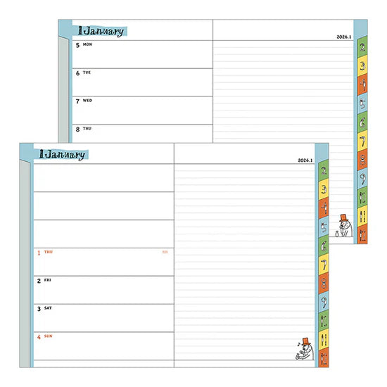 Midori 2026 B6 Pocket Diary - Ojisan