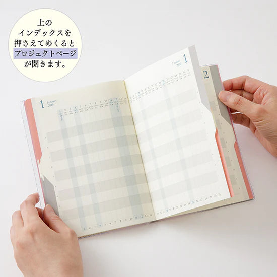 Midori 2026 B6 Double Schedule Diary Progress - Navy