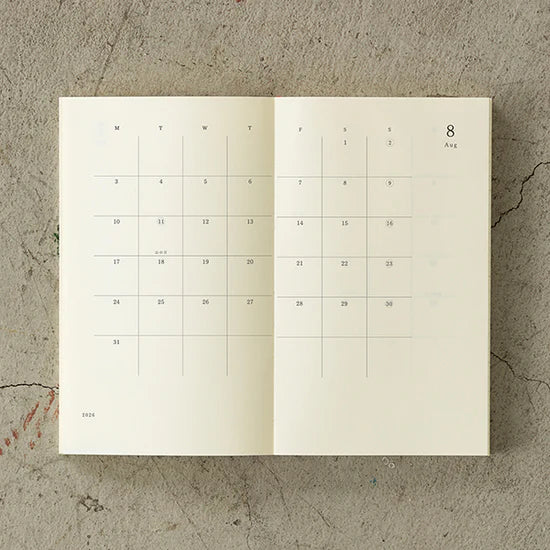 Midori 2026 MD Notebook Diary - B6 Slim