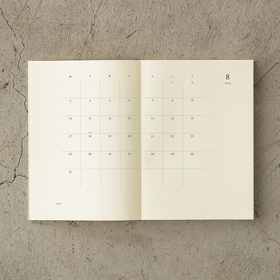 Midori 2026 MD Notebook Diary Thin - A5 Size