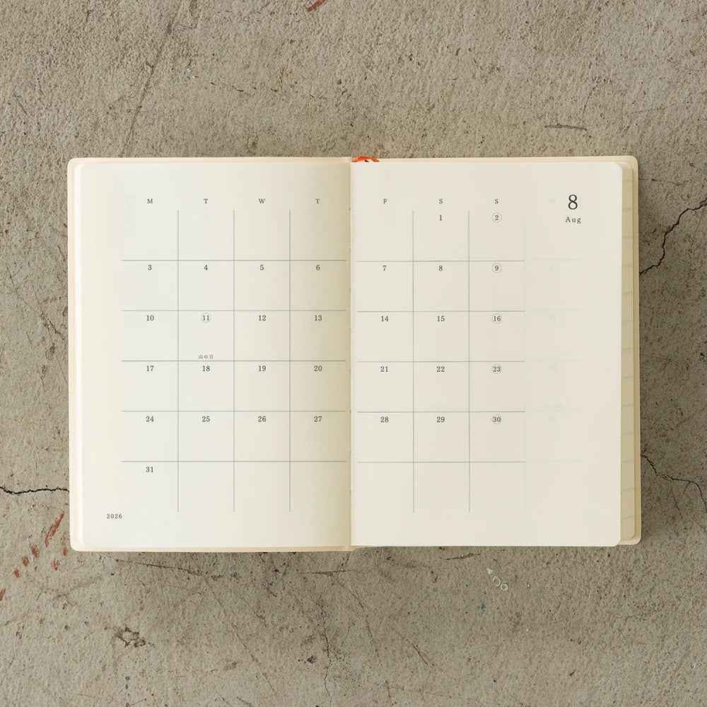 Midori 2026 MD Notebook Diary 1 Day 1 Page - A6 Size