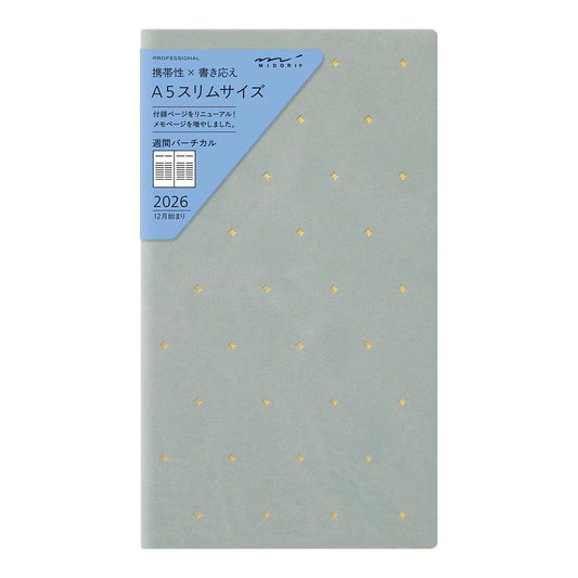 Midori 2026 Slim Professional PRD Weekly Diary - Star