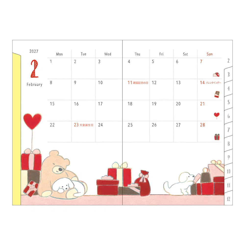 Midori 2027 Mini Pocket Diary - Dog