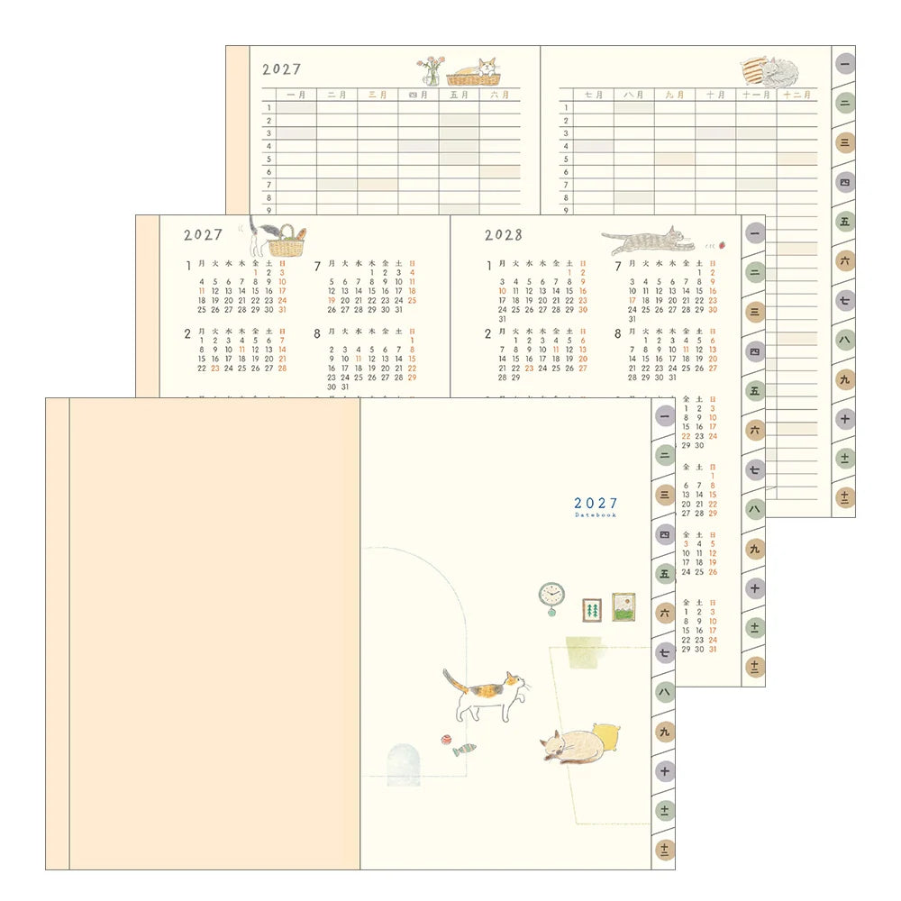 Midori 2027 Mini Pocket Diary - Cat
