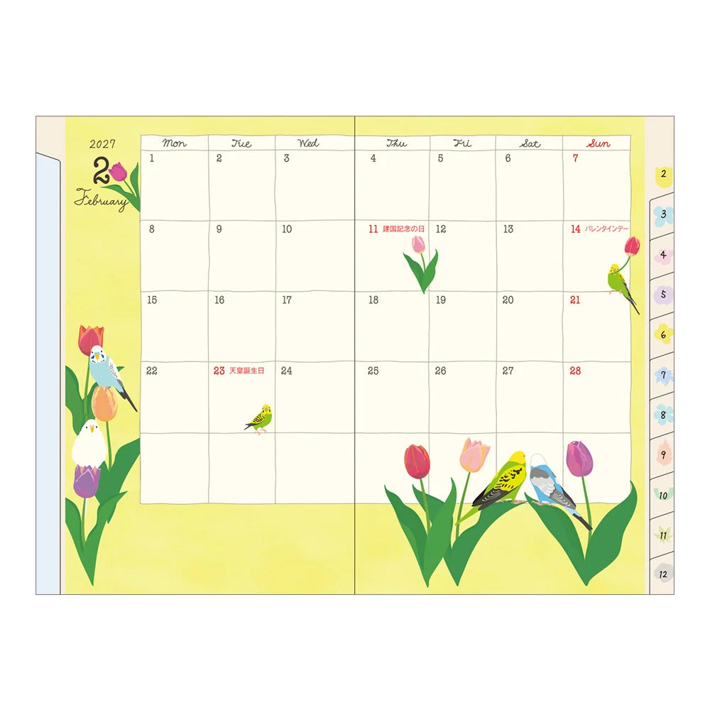 Midori 2027 Mini Pocket Diary - Bird