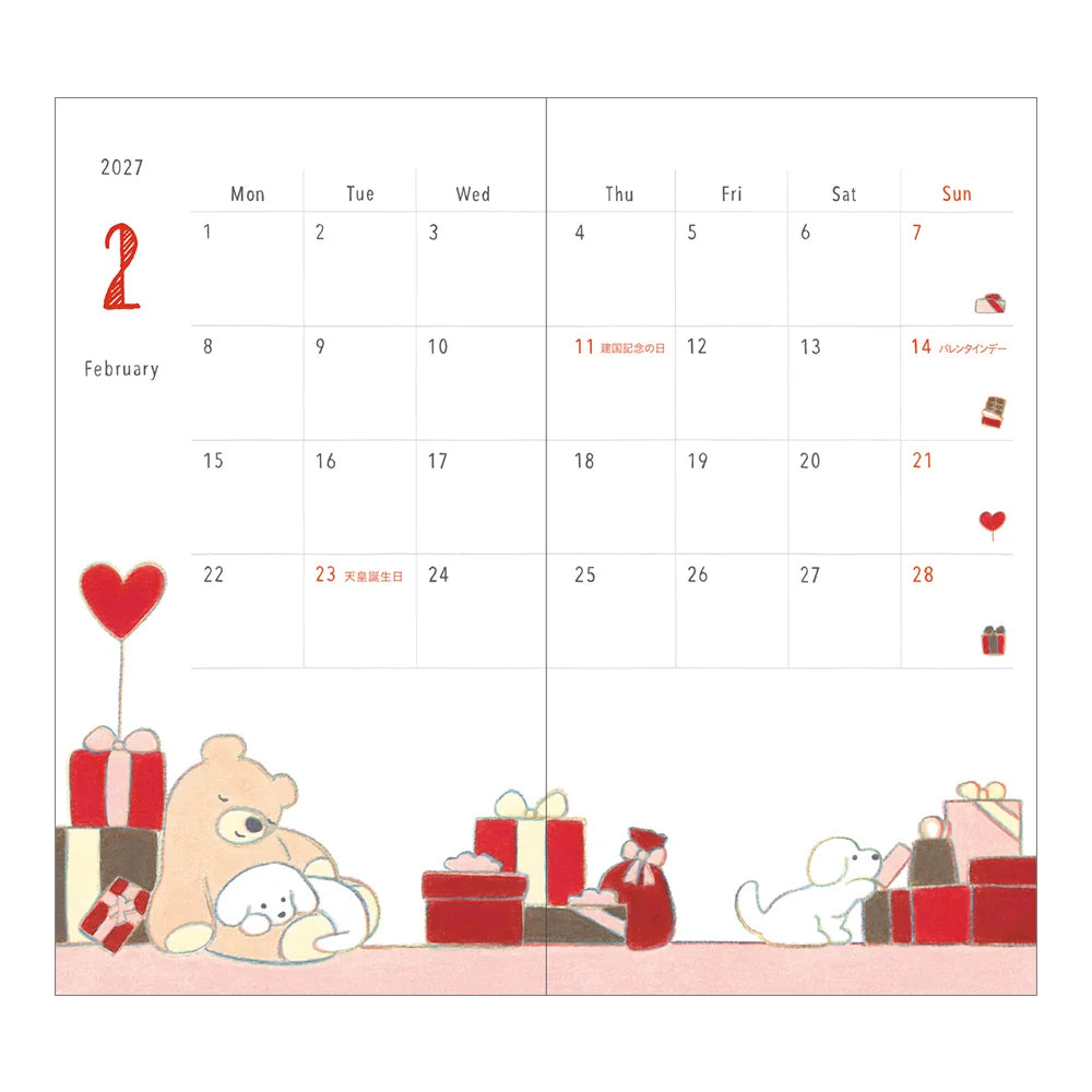 Midori 2027 Slim Pocket Diary - Dog