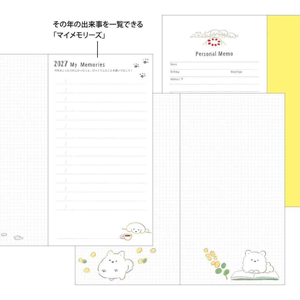 Midori 2027 Slim Pocket Diary - Dog