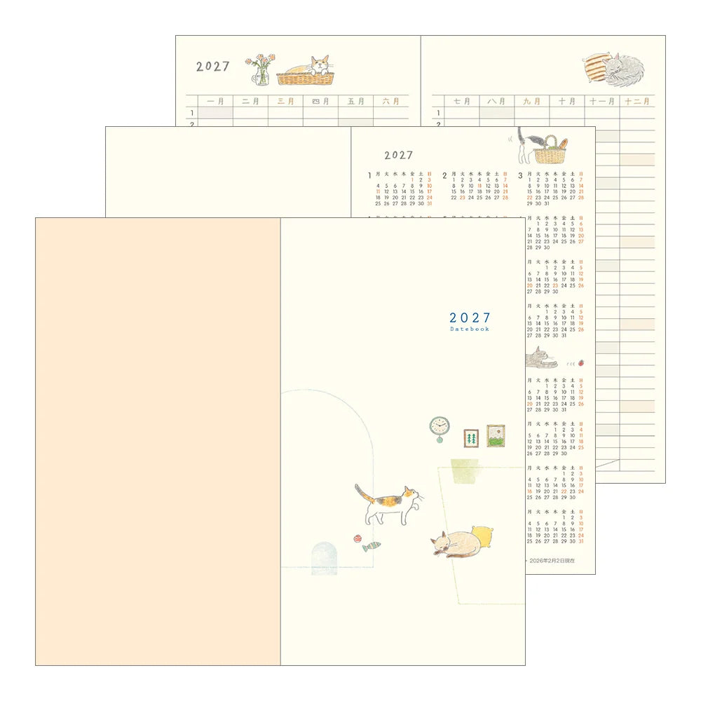 Midori 2027 Slim Pocket Diary - Cat
