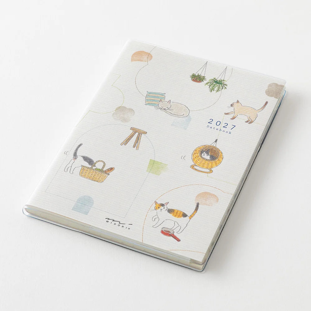Midori 2027 A6 Pocket Diary - Cat
