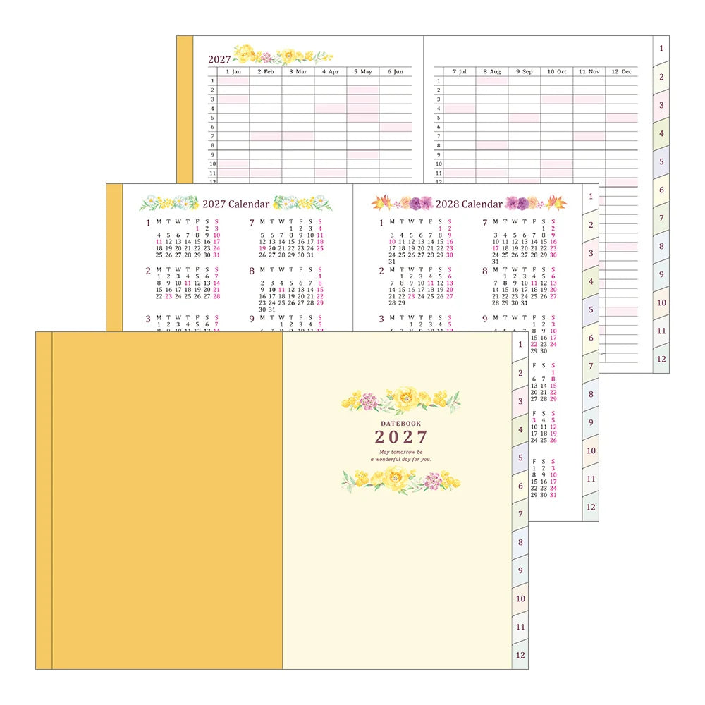 Midori 2027 A6 Pocket Diary - Flower