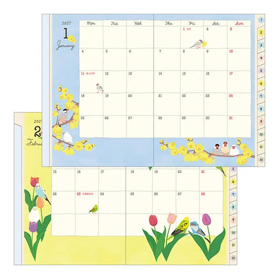 Midori 2027 A6 Pocket Diary - Bird