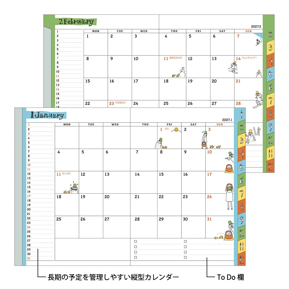 Midori 2027 A6 Pocket Diary - Ojisan: Weekly Block