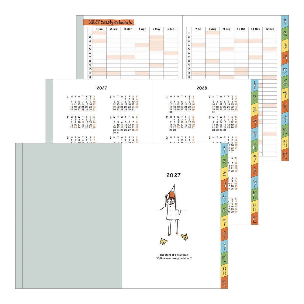 Midori 2027 A6 Pocket Diary - Ojisan: Weekly Block