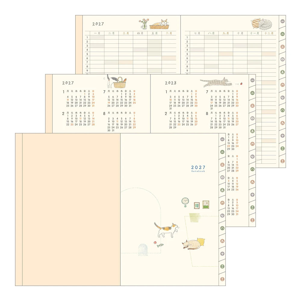 Midori 2027 B6 Pocket Diary - Cat