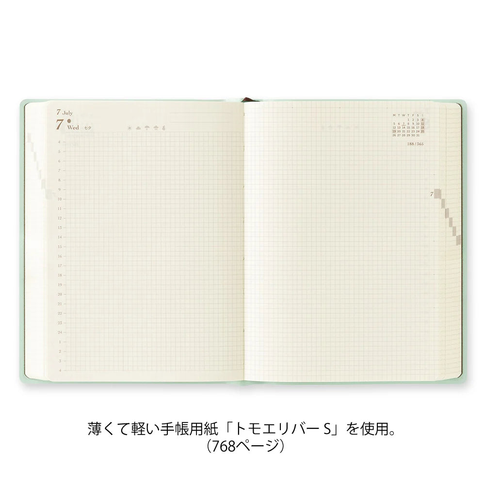 Midori 2027 A6 Hibino Diary - Blue Green