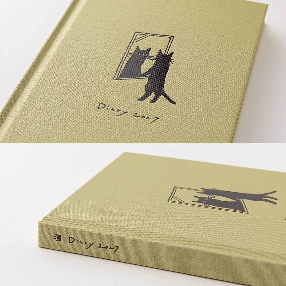 Midori 2027 B6 Book Style Diary - Cat Beige