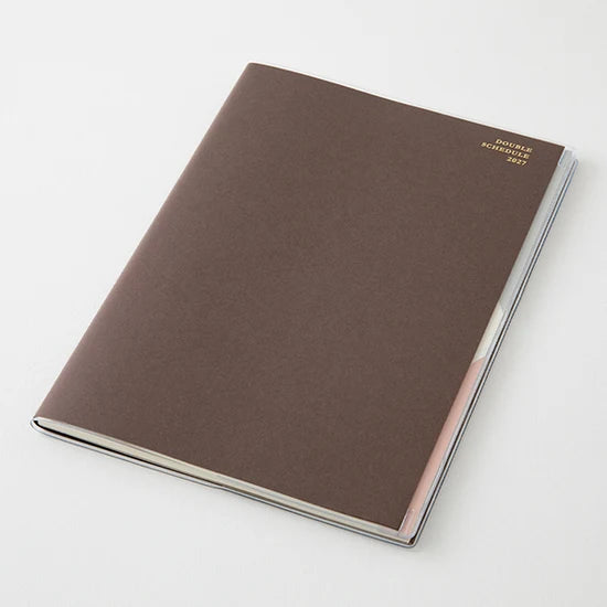 Midori 2027 B6 Double Schedule Diary - Dark Brown
