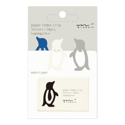 Midori Paper Index Clip - Penguin