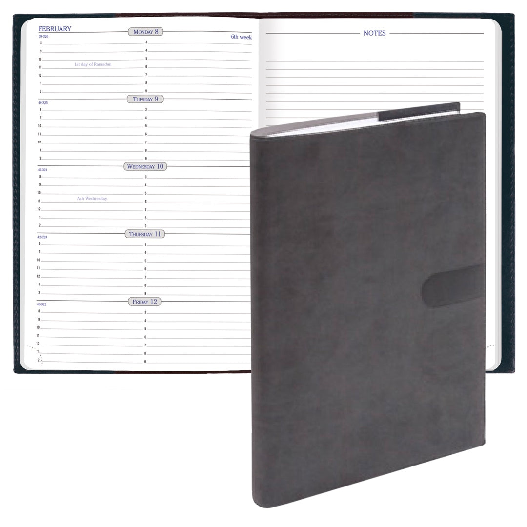 Quo Vadis 2027 Space 24 Weekly Planner with Notes - Texas Black