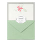 Midori Letter Set Letterpress Bouquet Red