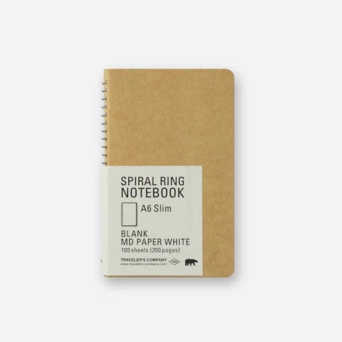 Traveler's Company Spiral Ring Notebook - Blank MD Paper White (A6 Slim)
