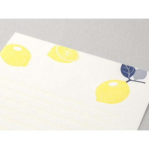 Midori Letter Set Letterpress Lemon