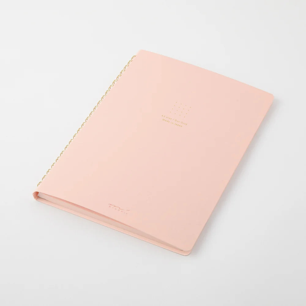 Midori Soft Color A5 Dotted Ring Notebook - Pink