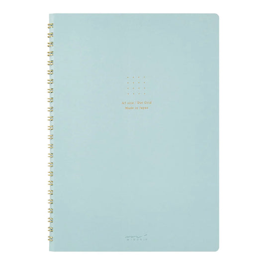 Midori Soft Color A5 Dotted Ring Notebook - Blue