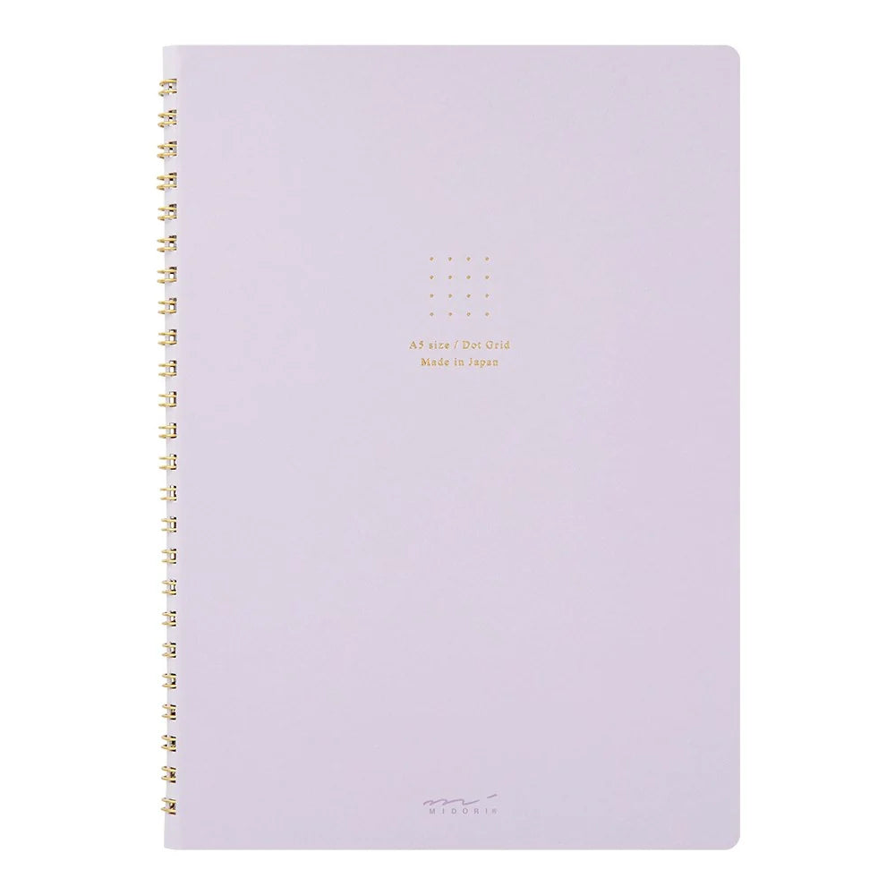 Midori Soft Color A5 Dotted Ring Notebook - Purple