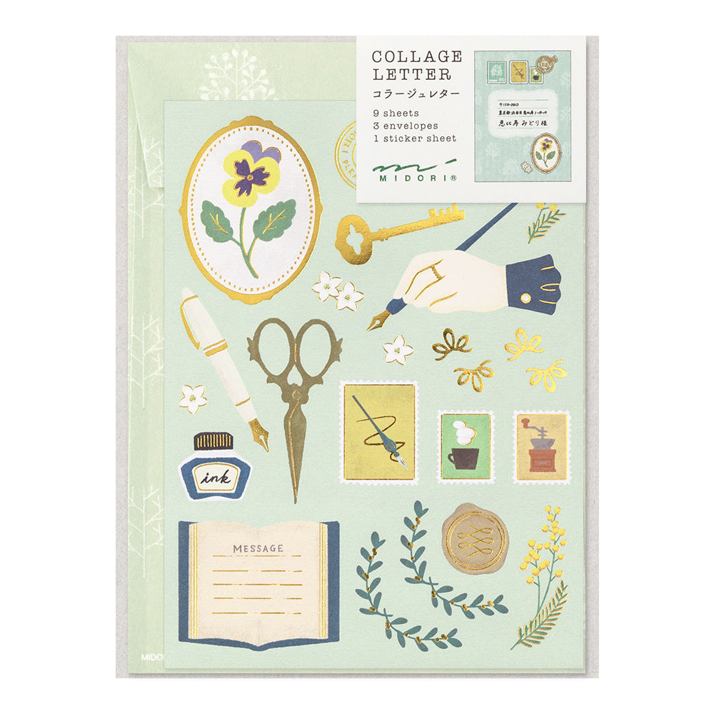 Midori Letter Set Collage - Stationery Pattern