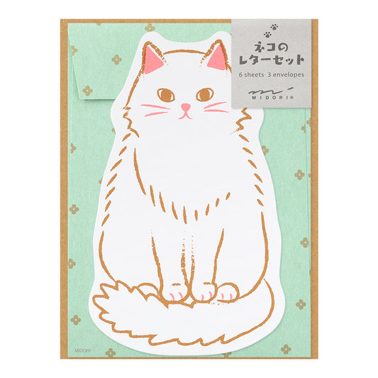 Midori Letter Set Die-Cut Animal - Cat