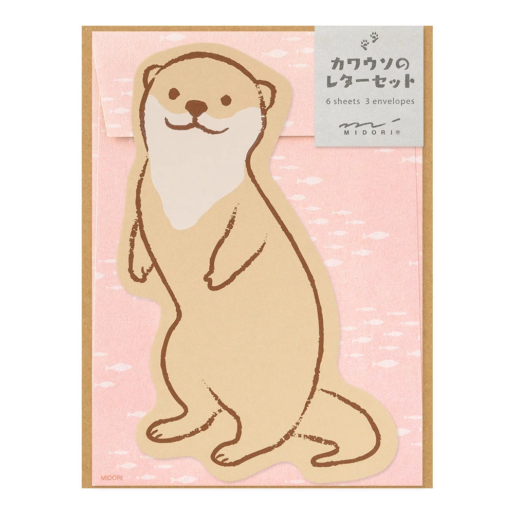 Midori Letter Set Die-Cut Animal - Otter