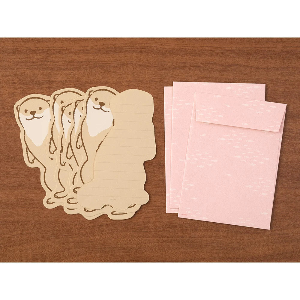 Midori Letter Set Die-Cut Animal - Otter