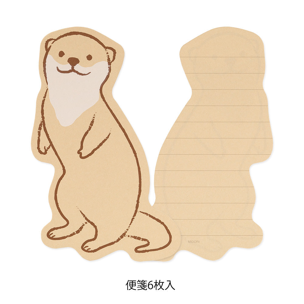Midori Letter Set Die-Cut Animal - Otter